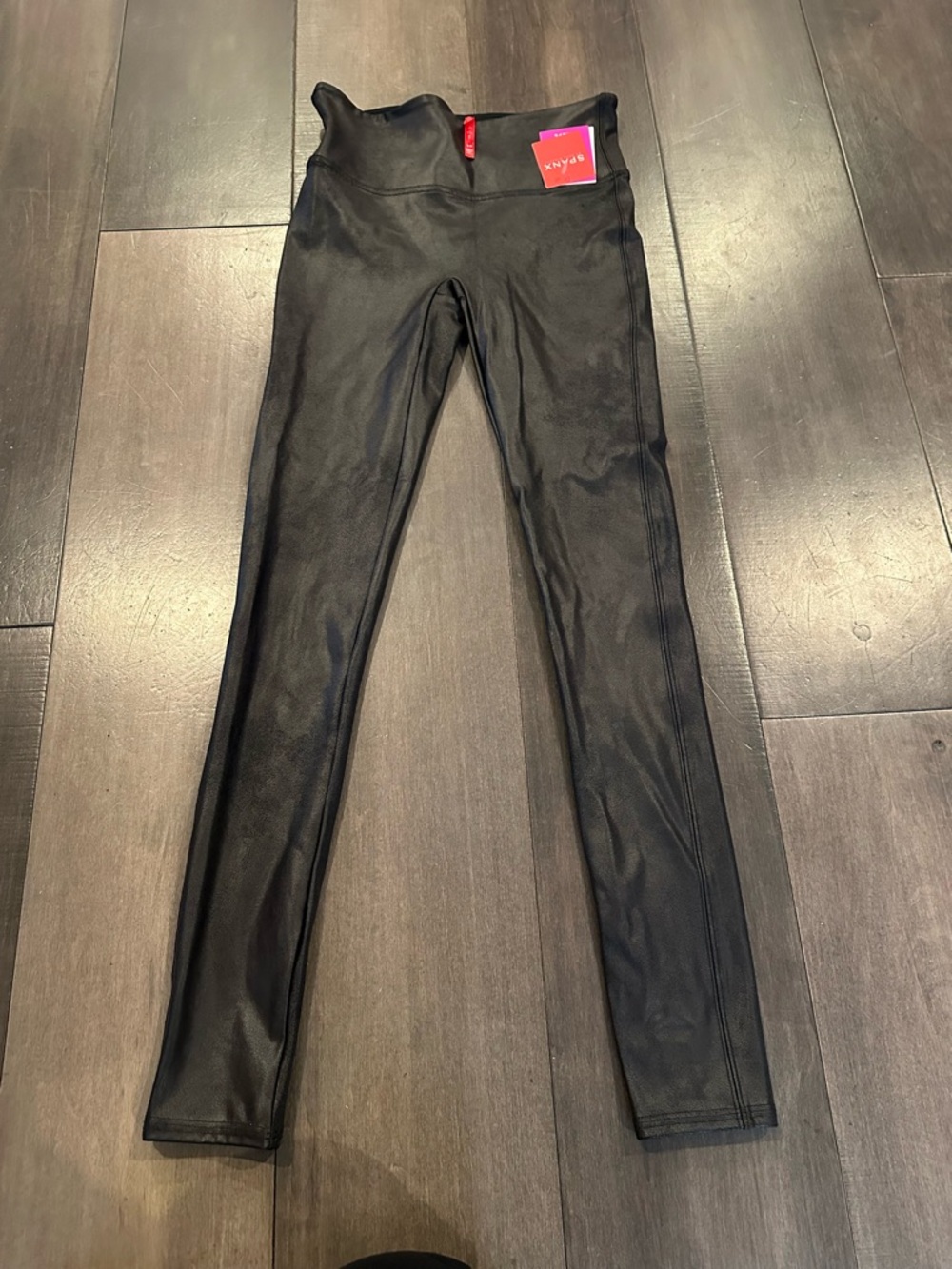 SPANX Black Faux Leather Leggings new with Tags size S